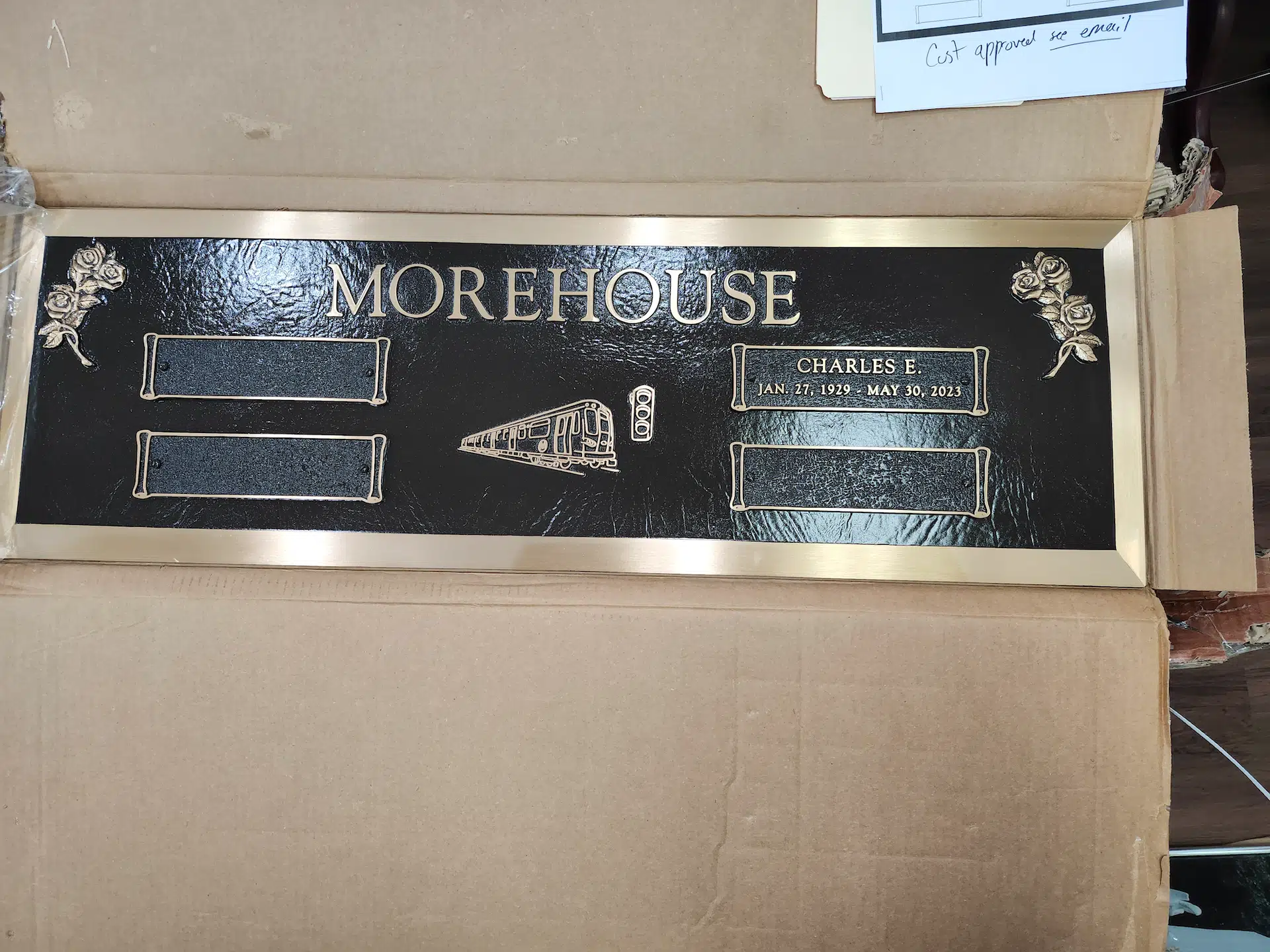 Bronze Tribute Plaque hand-carved by Tribute Plaque Shop in NJ — image 2